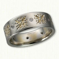 Custom African Wedding Bands in 14kt white gold