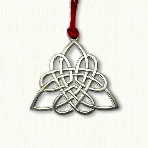 3 Heart Triangle Knot Ornament