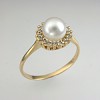 14kt Yellow Diamond and Pearl Ring