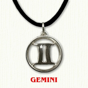 Sterling Silver Zodiac -Gemini Pendant