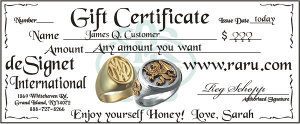 deSignet International Gift Certificates