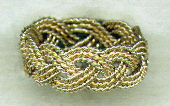 Hand Braided Two Tone Gold Turkshead Ring