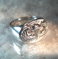Sterling Silver Airborne Wings Ring