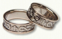 14KT two tone custom celtic cross & 2 strand braid band