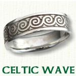 Celtic Wave Knot Wedding Rings