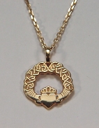 Claddagh Pendant with Continuous Heart Knot Pattern