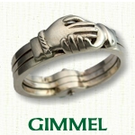 Celtic Gimmel Rings - unique 3 piece rings