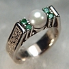 14KW Kathryn with 5mm pearl and 2mm emeralds