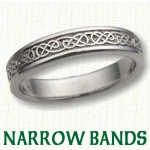 Narrow Celtic Knot Wedding Bands