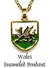 Wales / Welsh Griffin Enameled Pendant