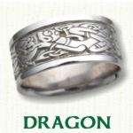 Dragon Knot Celtic Wedding Bands