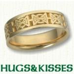 Hugs & Kisses Celtic Knot Wedding Rings