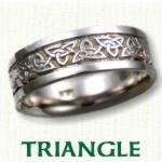 Triangle Knot Celtic Wedding Rings