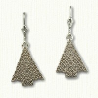 Triangle Heart Christmas Tree Earrings 