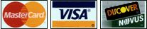 Gladly accepting MasterCard, VISA and Discover