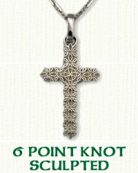 Sculpted 6 Point Knot Cross 