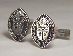 Custom religious cuff links in sterling silver