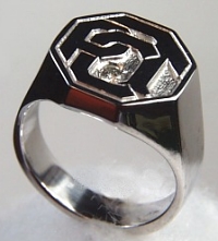 Octagonal monogram signet ring