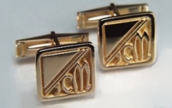 Square cuff links in 14kt, CUFF LINKS