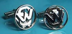 3 layer cuff links in gold Letters S W W