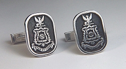 Sterling silver custom family crest cuff links