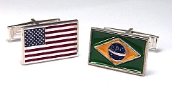 Custom enameled flag cuff links