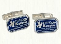 14kt enameled custom burgee cuff links