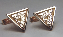 Sterling silver, 18KY electroplated custom military cuff links