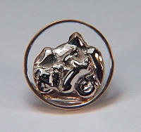 14kt two tone motorcycle tie tack