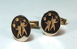 Custom 14KY photo etched cuff links - reverse etch