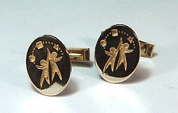 Custom Reverse Etch Cuff Links Custom 14KY photo etched cuff links - reverse etch