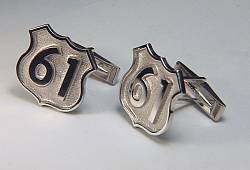Custom sterling silver Route 61 cuff links Custom sterling silver Route 61 cuff links