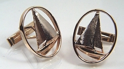 Sailboat Cuff Links - 14kt two tone