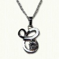 14kt white gold monogram 'C' pendant with .48ct diamond