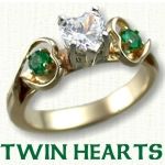 Twin Hearts engagement rings