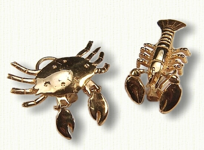 Lobster and Crab Earrings
