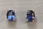 Oval medium blue sapphire studs - 1.88ct tw