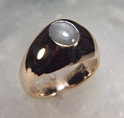 18KY gents genuine star sapphire ring