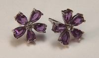 Amethyst Pansy Earrings