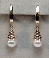 Baroque Cultured Pearl Earrings on 14KY Eurowires