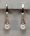 Baroque Pearl Earrings on 14KY Eurowires