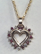 Diamond and ruby Heart pendant