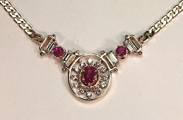 Oval Ruby & Diamond Pendant