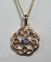 14KY Michelle Knot pendant with 4mm stone