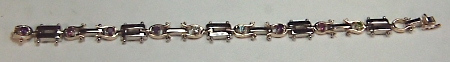 Stirrup Link Bracelet with 3mm Gemstones