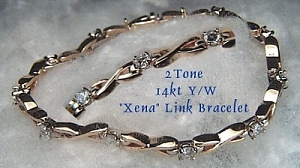 Xena Link bracelet in 2 tone 14KT gold