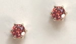 4mm round orange sapphire earrings