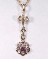 14KY Victorian style pendant with rhodolite garnet