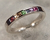 Rainbow Ring in 14kt white with channel set gemstones