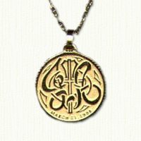 14kt yellow gold Commemorative Wedding Coin Pendant